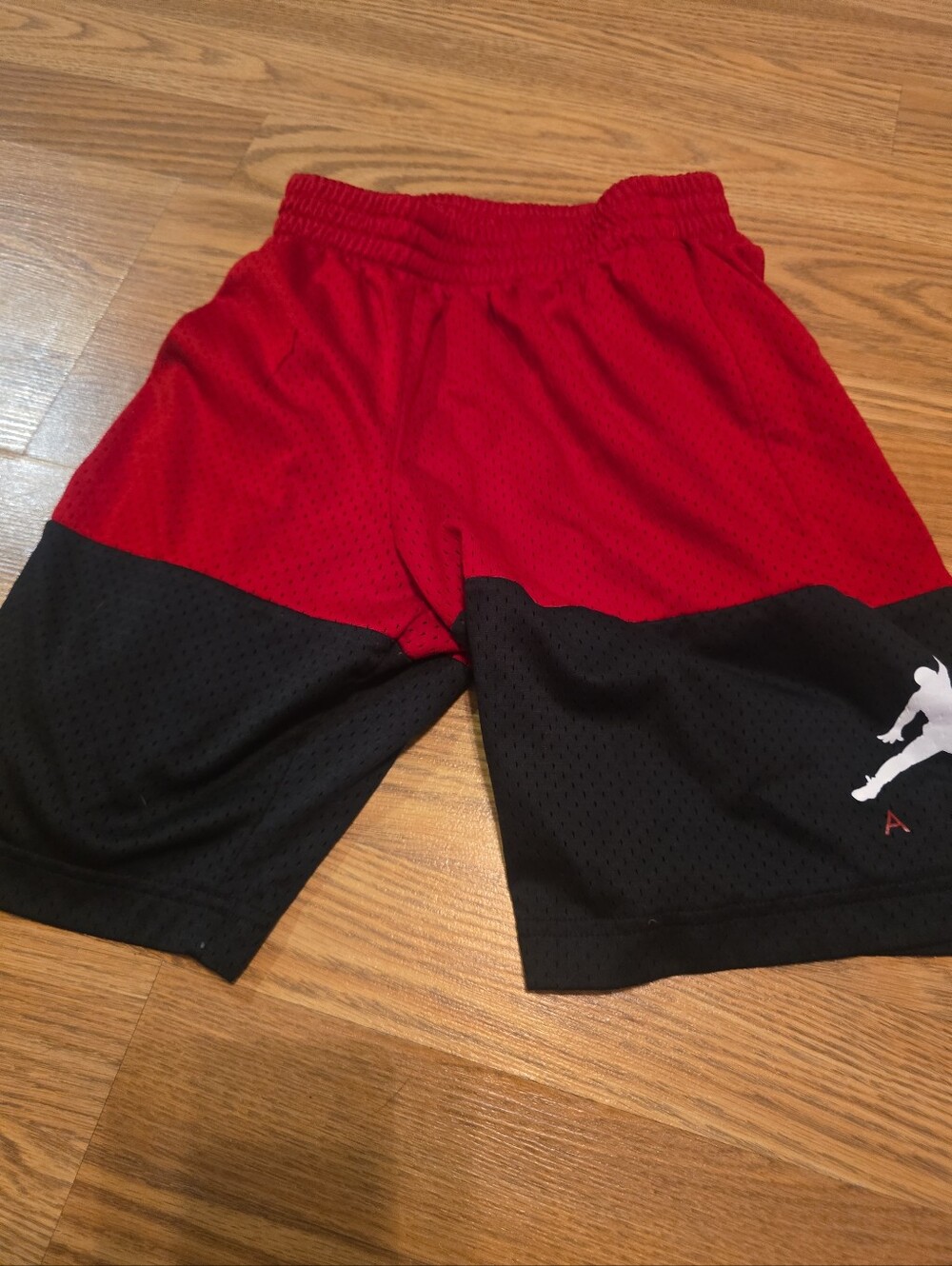 Jordan Red and Black Mesh Basketball Shorts with Jumpman
